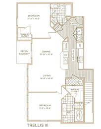 2 beds, 2 baths, 1,205 sqft, $1,446