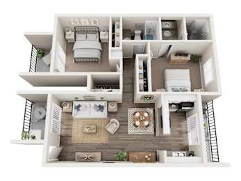2 beds, 2 baths, 884 sqft, $2,593