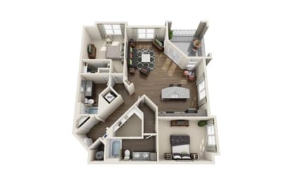 2 beds, 2 baths, 1,293 sqft, $1,830