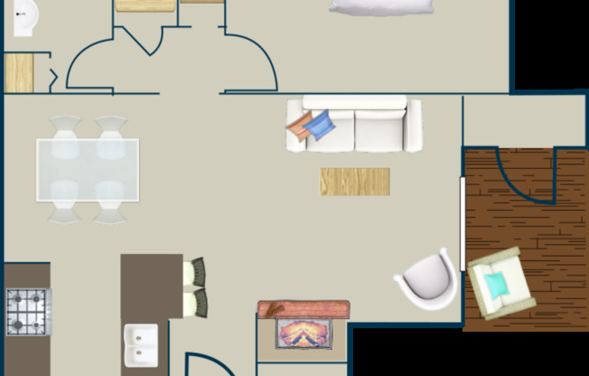 1 bed, 1 bath, 689 sqft, $983