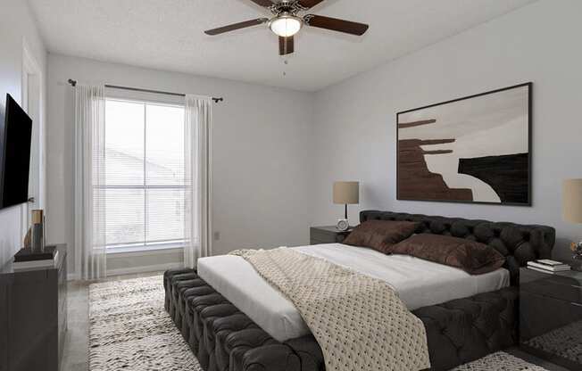 bedroom with a ceiling fan