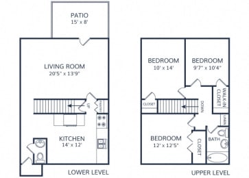 3 beds, 1.5 baths, 1,121 sqft, $2,244