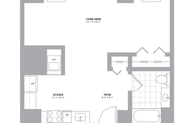 Studio, 1 bath, 599 sqft, $2,150, Unit 210-508