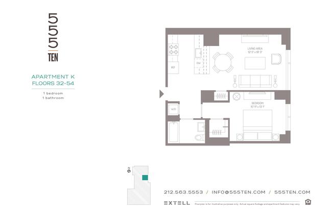 1 bed, 1 bath, $5,650, Unit 50K