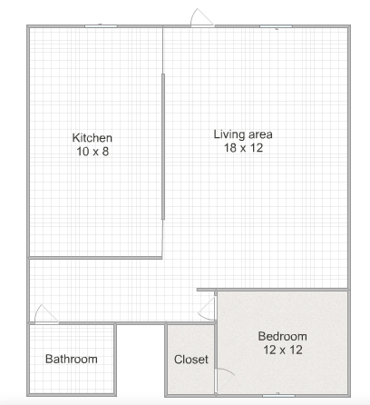 1 bed, 1 bath, 600 sqft, $889, Unit 12