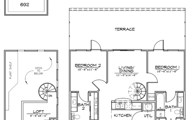 2 beds, 2 baths, 793 sqft, $2,595, Unit 602