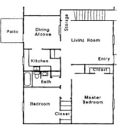 2 beds, 1 bath, 930 sqft, $1,400