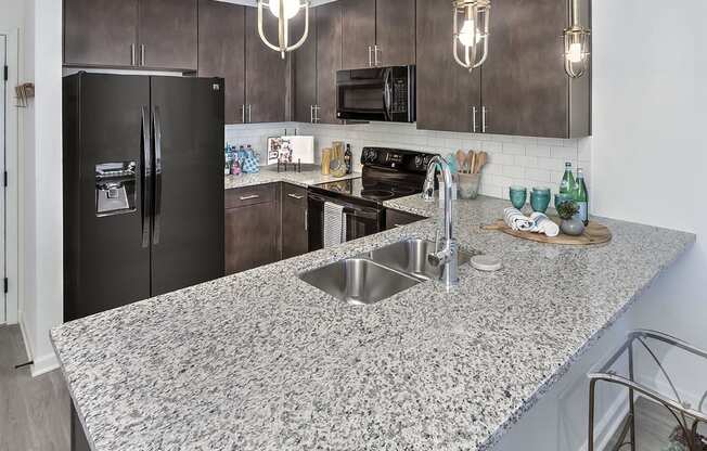 Stainless Steel Sink With Faucet In Kitchen at Residence at Tailrace Marina, North Carolina