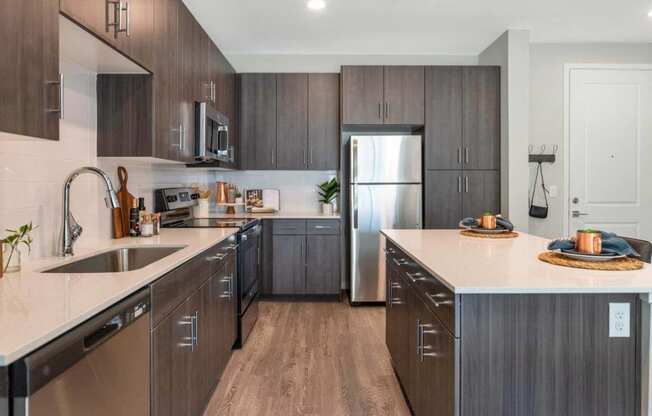 Model kitchen at Glen 91 Apartments in Glendale, AZ