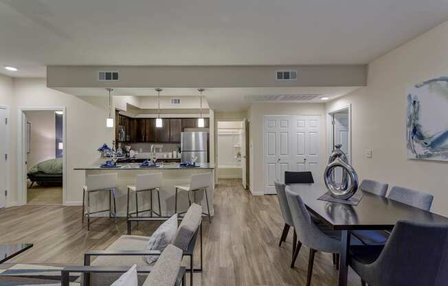Dining table chair and living room at The View at Horizon Ridge, Nevada, 89012