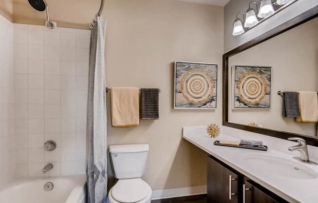 A Typical Bathroom at Eagles Landing at Church Ranch Apartments