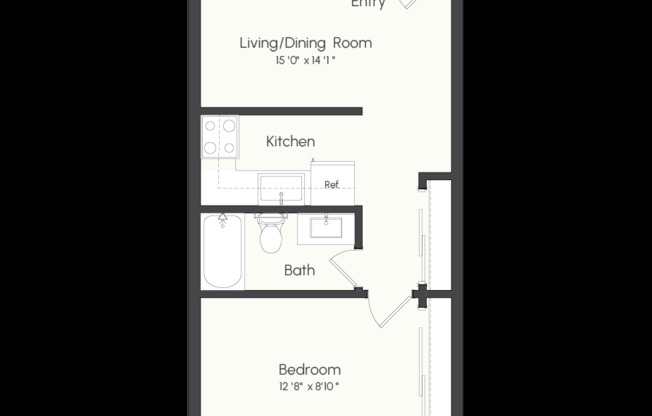 1 bed, 1 bath, 554 sqft, $799