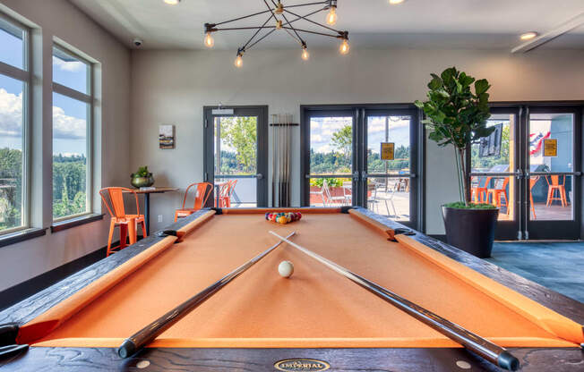 The Merc Apartments Clubhouse Pool Table