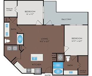 2 beds, 2 baths, 1,163 sqft, $2,305