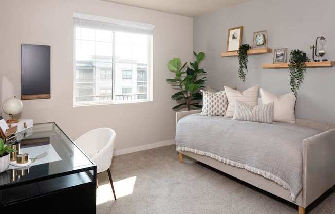 West End District Apartments in Beaverton, Oregon Model Bedroom