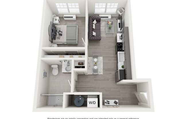 1 bed, 1 bath, 561 sqft, $2,000, Unit 116