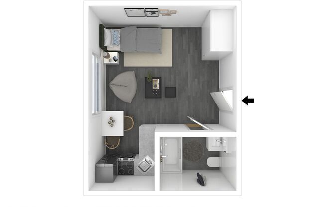 Studio, 1 bath, 229 sqft, $1,698, Unit 204