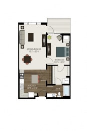 1 bed, 1 bath, 781 sqft, $1,676
