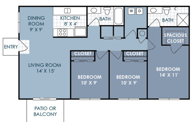 3 beds, 2 baths, 1,125 sqft, $2,080