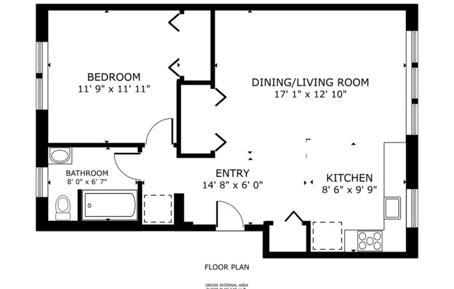 1 bed, 1 bath, 413 sqft, $1,349, Unit 111- (42)