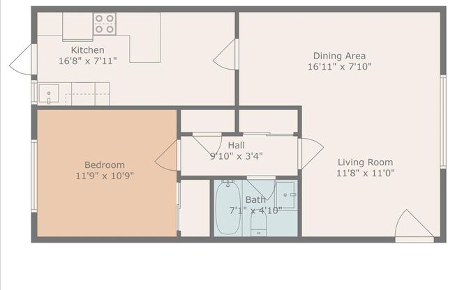 1 bed, 1 bath, 650 sqft, $1,295, Unit 3206