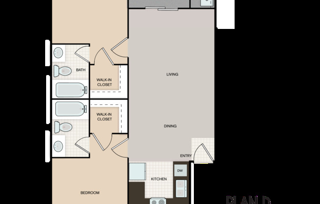 2 beds, 2 baths, 827 sqft, $1,219