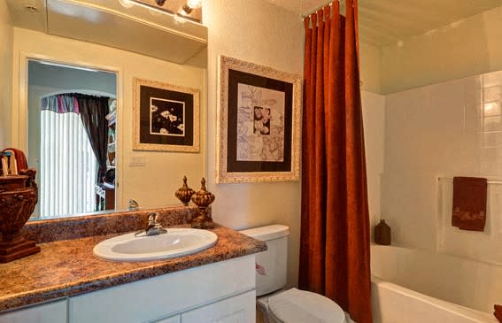 Designer Granite Countertops in all Bathrooms, at Casoleil, 1100 Dennery Rd, CA