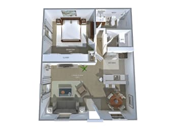 1 bed, 1 bath, 607 sqft, $1,072