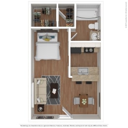 1 bed, 1 bath, 433 sqft, $706