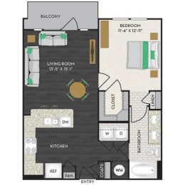 1 bed, 1 bath, 750 sqft, $1,213