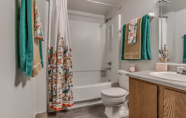 Bathroom With Wood-Style Flooring