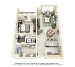 1 bed, 1 bath, 702 sqft, $1,780