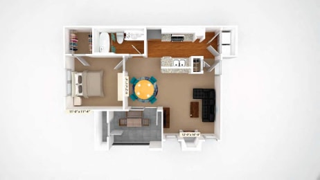 1 bed, 1 bath, 691 sqft, $1,306