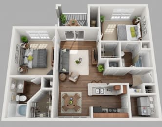2 beds, 2 baths, 1,040 sqft, $1,605