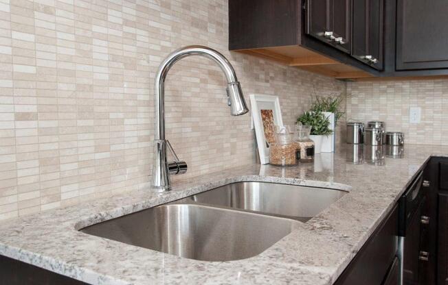 Stainless Steel Dual Sink at Overlook on the Creek, Minnetonka, MN, 55305