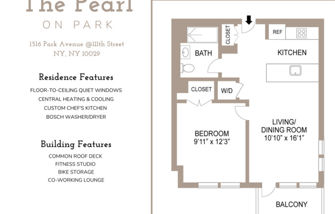 1 bed, 1 bath, $3,895, Unit 11A