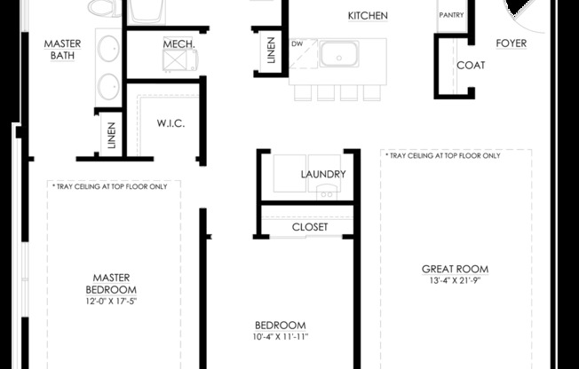 2 beds, 2 baths, 1,235 sqft, $3,595, Unit 1511