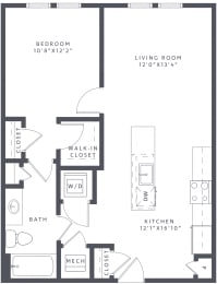 1 bed, 1 bath, 744 sqft, $2,082