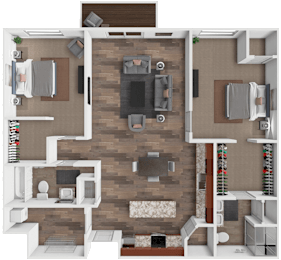 2 beds, 2 baths, 1,198 sqft, $1,505