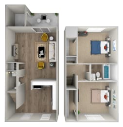 2 beds, 1.5 baths, 927 sqft, $1,705