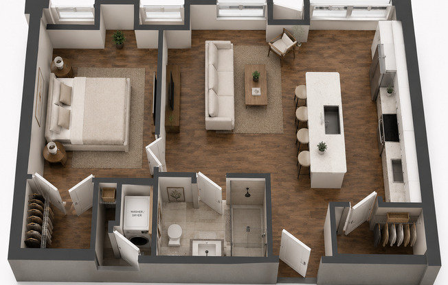 1 bed, 1 bath, 590 sqft, $1,795, Unit PH-08