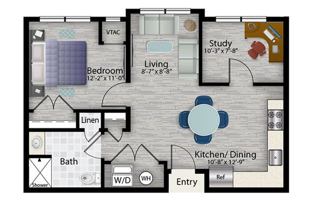 1 bed, 1 bath, 672 sqft, $2,250, Unit 1 Bedroom W/ Den