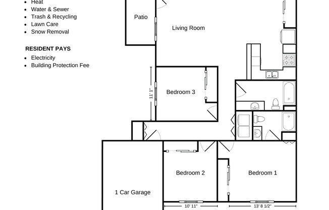 3 beds, 2 baths, 1,332 sqft, $1,740, Unit RT 7015-22