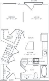 Studio, 1 bath, 558 sqft, $1,809