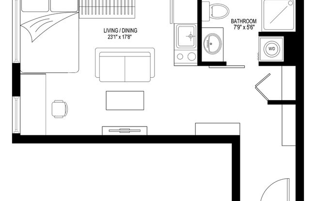 Studio, 1 bath, 370 sqft, $1,336, Unit 401 MFTE