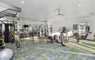 Community gym at Park West Apartments in Houston, Texas