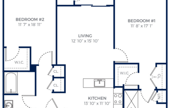 2 beds, 2 baths, 1,211 sqft, $2,525, Unit 226