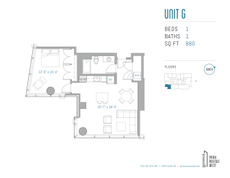 1 bed, 1 bath, 880 sqft, $2,212