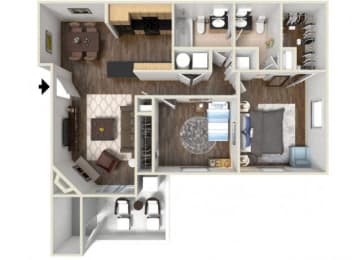 2 beds, 2 baths, 980 sqft, $1,807