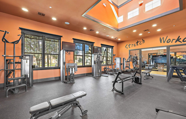 24 Hour Fitness Center at Las Brisas Apartments in Round Rock, Texas